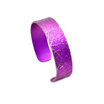 Anodized Titanium Narrow Textured Cuff Bracelet